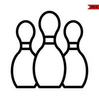 pin bowling line icon vector