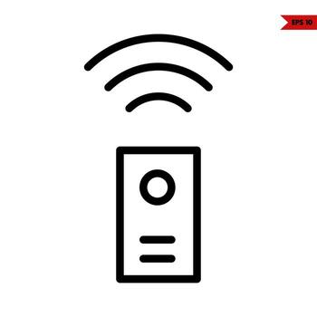 remote with network line icon vector