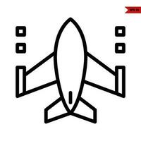 airplane line icon vector