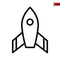 rocket line icon vector