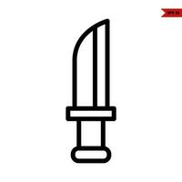 icono de línea de cuchillo vector