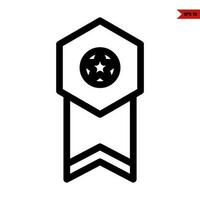 star in ribbon badge line icon vector