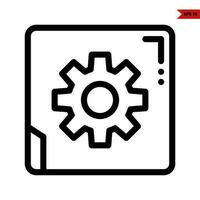 setting in frame line icon vector