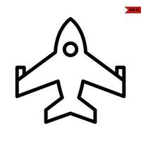 icono de línea de avión vector