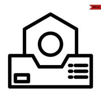 home in folder line icon vector