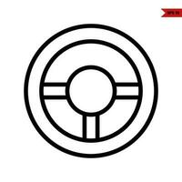 steering wheel line icon vector