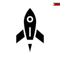 rocket glyph icon vector