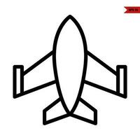 airplane line icon vector