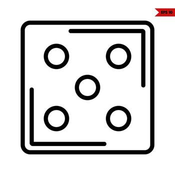 dice game line icon vector