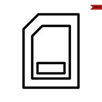 memory card line icon vector