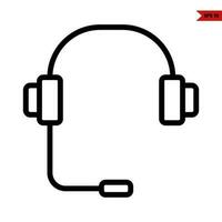 earphone line icon vector