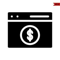 money in monitor glyph vector