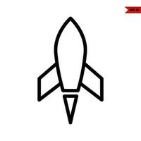 rocket line icon vector