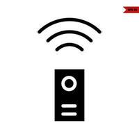 mobile phone with network glyph icon vector
