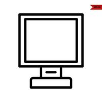 computer line icon vector