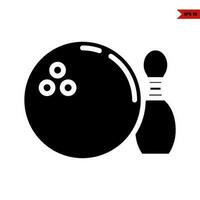 pin bowling with ball bowling glyph icon vector