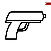 icono de línea de pistola vector