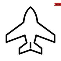 icono de línea de avión vector