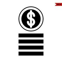 money coin glyph icon vector