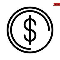 money coin line icon vector