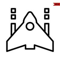 airplane line icon vector