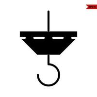 hook glyph icon vector