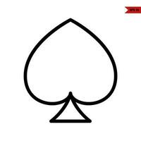 leaf playing card line icon vector