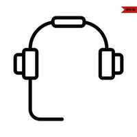 earphone line icon vector