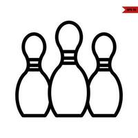pin bowling line icon vector