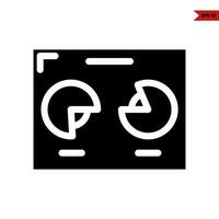 chart in frame glyph icon vector