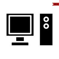 computer glyph icon vector