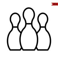 stick bowling line icon vector