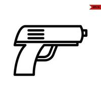 icono de línea de pistola vector