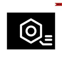 nut in frame glyph icon vector