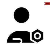 nut with person glyph icon vector