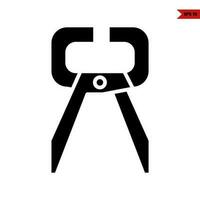 clamp pliers glyph icon vector