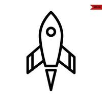 rocket line icon vector