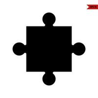 puzzle glyph icon vector