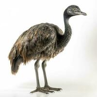 Emu isolated on white background, generate ai photo