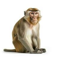 Monkey isolated on white background, generate ai photo