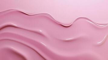 rosado antecedentes con un cosmético gel textura, crema gel púrpura transparente cosmético muestra textura con burbujas en púrpura fondo, generar ai foto