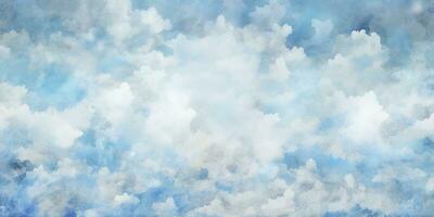 Hand painted blue sky watercolor abstract colorful background , generate ai photo