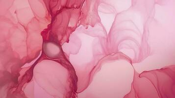 Abstract alcohol ink texture marble style background pink and gold texture, Pink abstract alcohol ink background fluid watercolor, generate ai photo