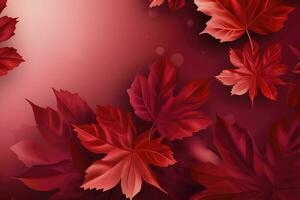 Canada day design of red maple leaves background with copy space, generate ai photo