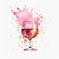 Pink watercolor splash. Illustration photo