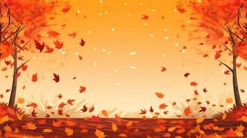 Autumn falling leaves background. Illustration photo