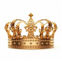 Golden crown isolated. Illustration photo