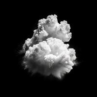 Cloud isolated on black background. Illustration photo