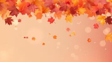 Autumn falling leaves background. Illustration photo