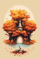 Poster background for Autumn fest. Illustration photo
